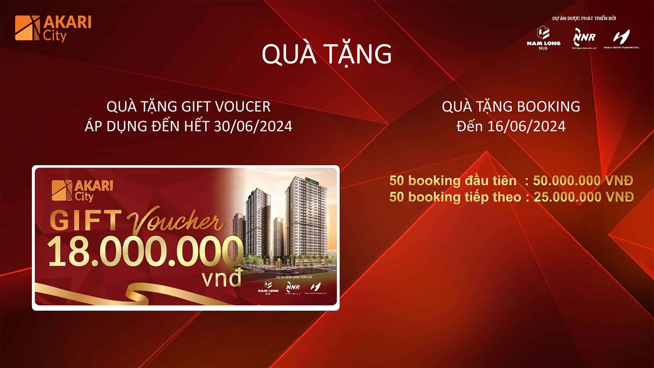 Quà tặng hấp dẫn với Voucher 18 triệu và thêm 50 triệu khi booking trong tháng 6 năm 2024.