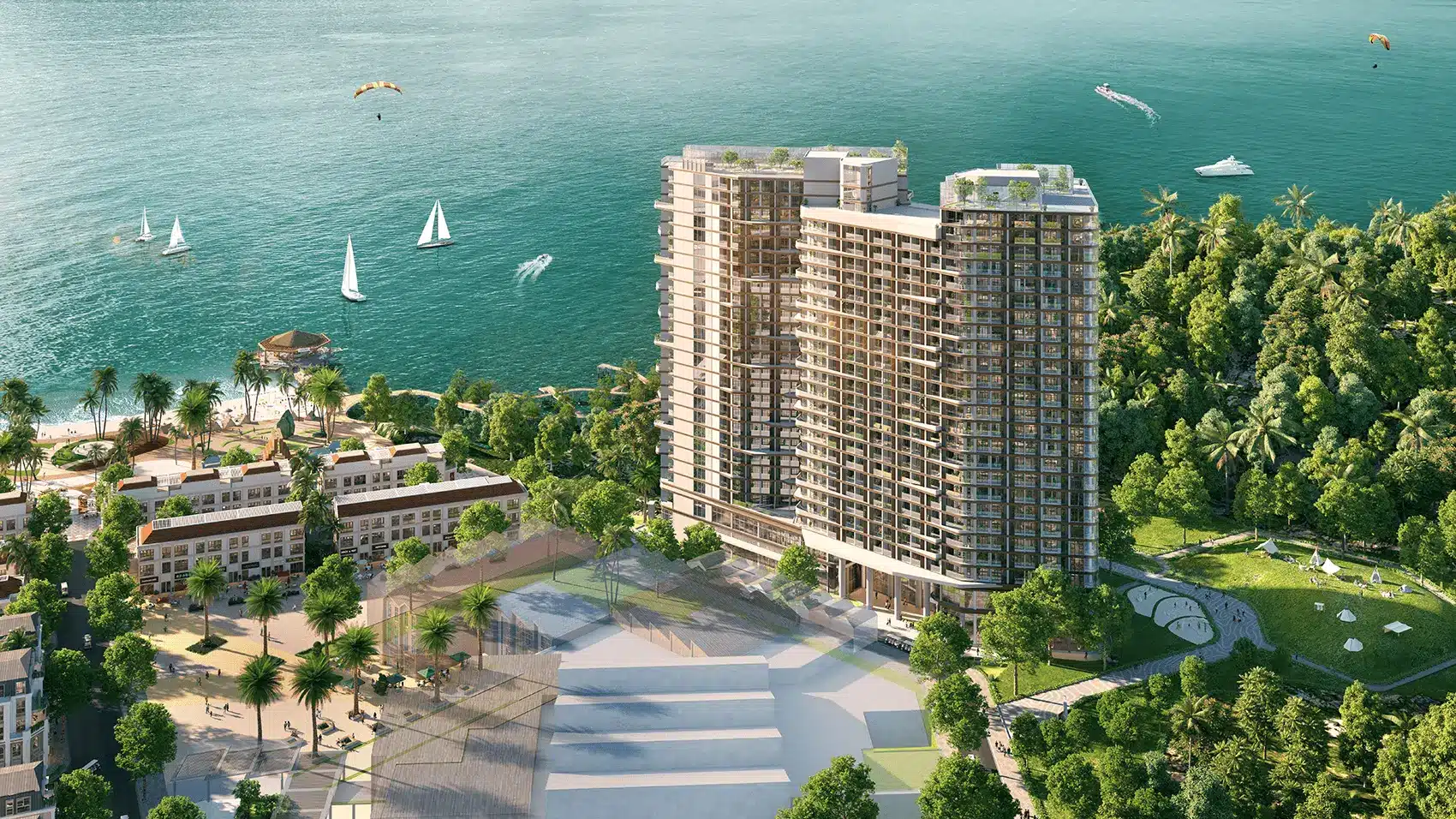Khu đô thị Xanh Island Cát Bà, bãi tắm và tiện ích hiện đại giữa thiên nhiên tươi đẹp.