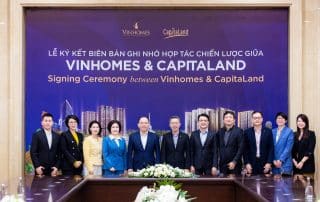 Lễ ký kết hợp tác chiến lược giữa Vinhomes và CapitaLand phát triển dự án The Fullton CapitaLand tại Hưng Yên.