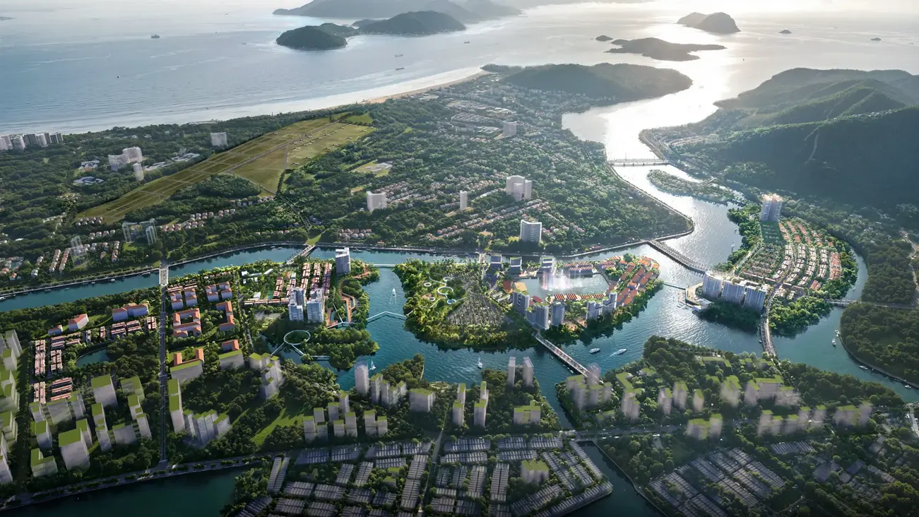 Thiết kế đô thị hiện đại ven biển mang đến không gian sống xanh và tiện nghi hoàn hảo.