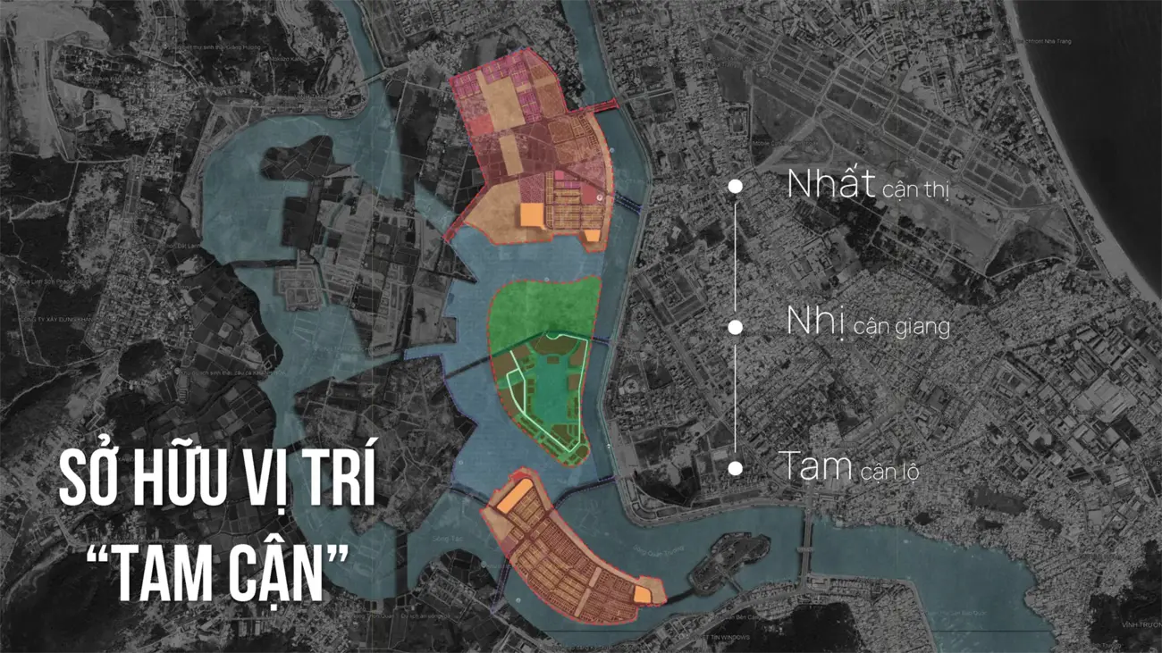 Vị trí “tam cận” lý tưởng: gần thị, giang và lộ, thuận tiện về giao thông và phát triển.